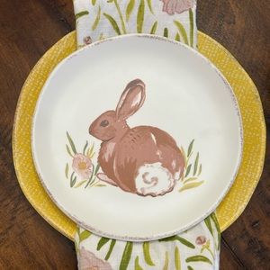 Easter, Easter!!  Set of six Target Threshold Bunny plates & napkins.